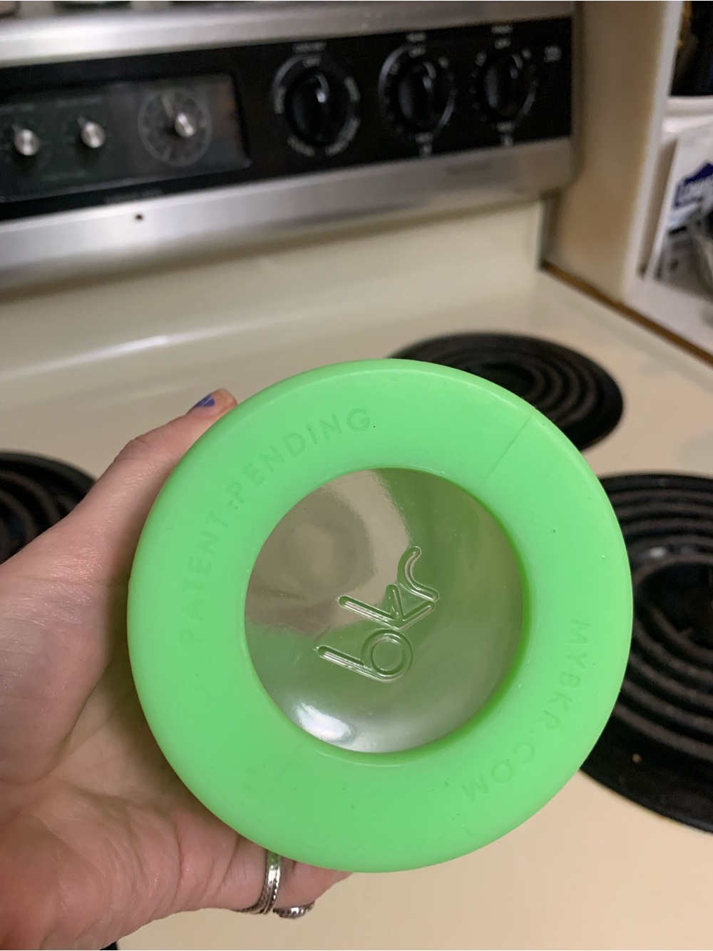 Saint fluorescent green bkr Silicone Glass Water Bottle 32oz 1L - Picture 5 of 6